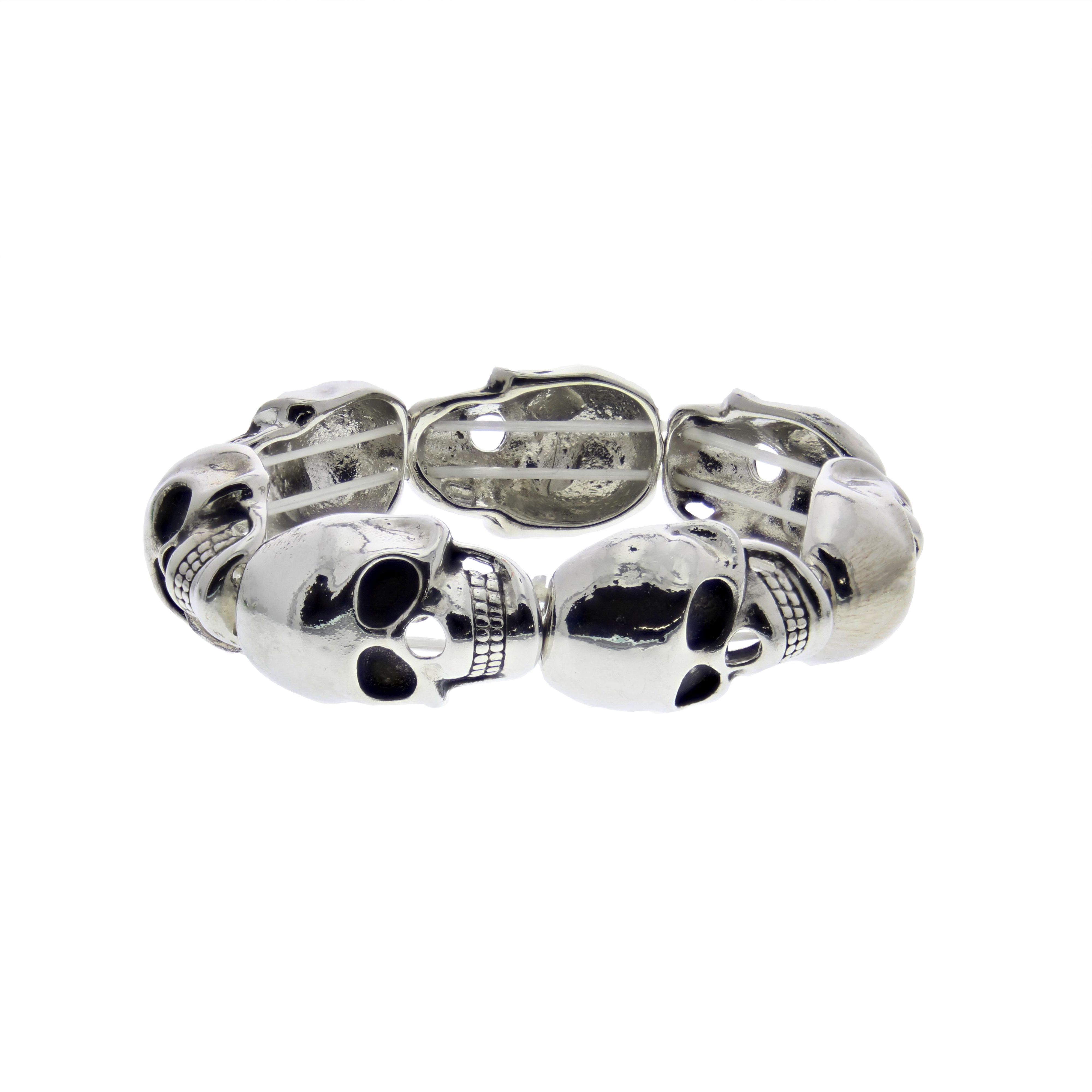 Zac's Alter Ego - Multi Skull Armband - Zilverkleurig
